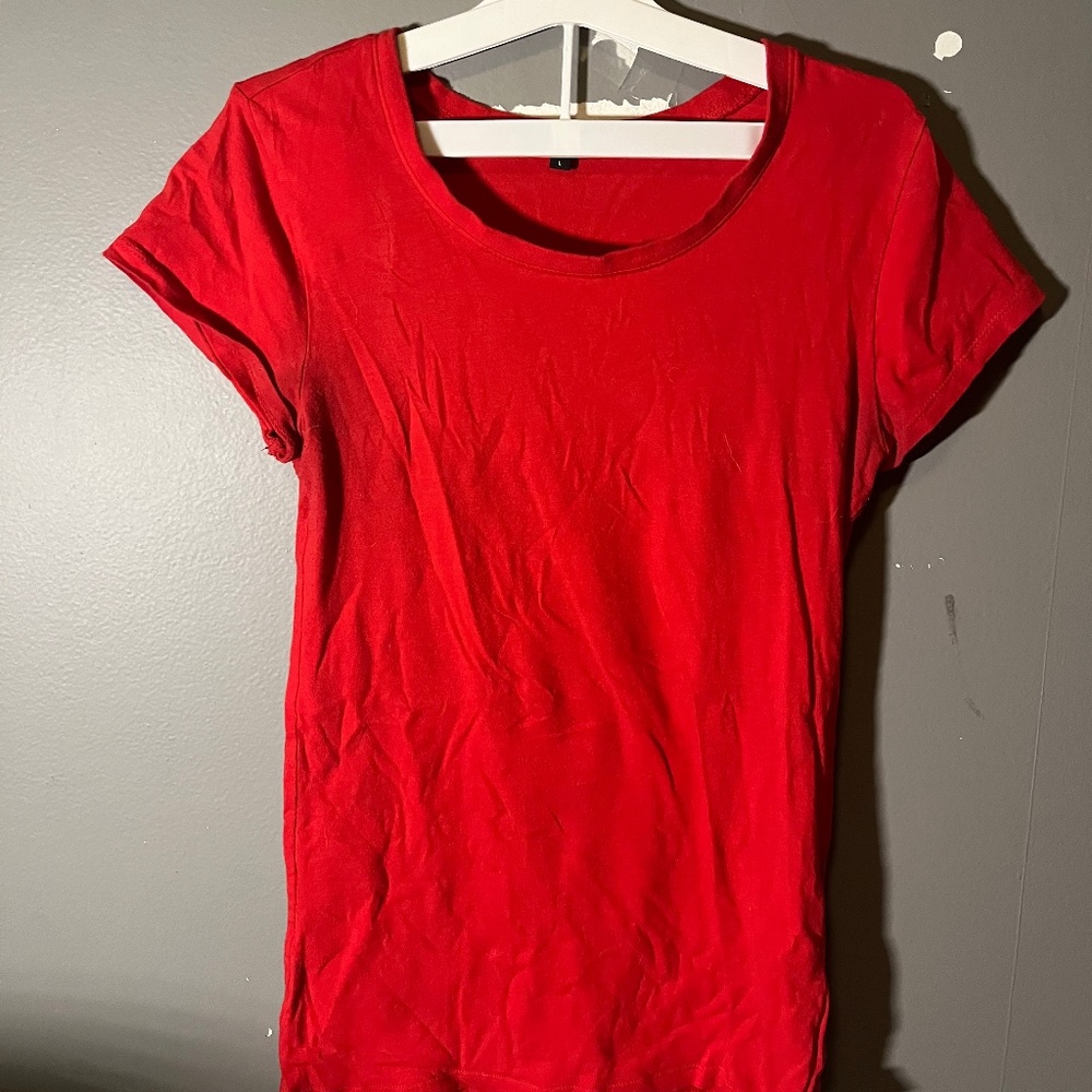Ambiance Plain Red Fitted T-Shirt